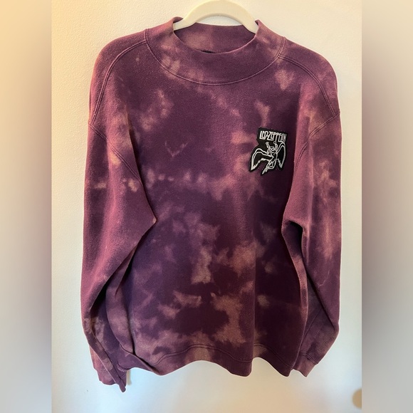 Led Zeppelin Custom Mock Neck Tie-Dye Sweatshirt - Picture 1 of 4